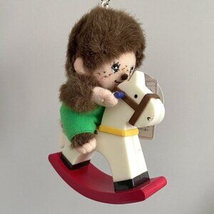 Monchhichi (Sekiguchi) Plush Riding Rocking Horse Window Hang - tags attached!